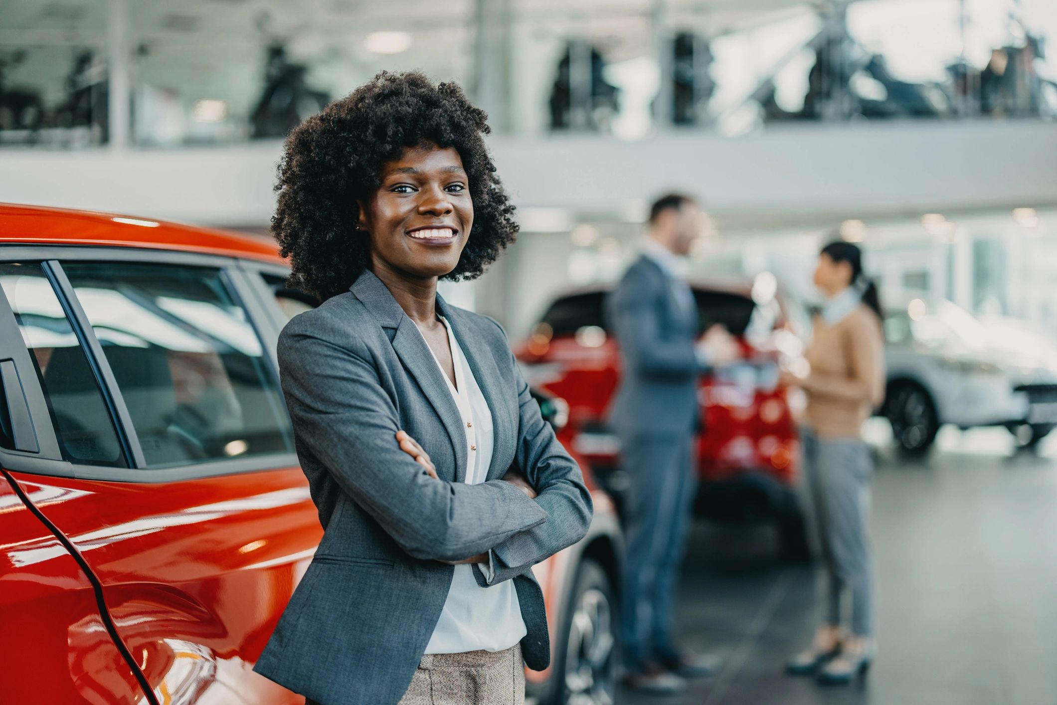 Friendly car sales team